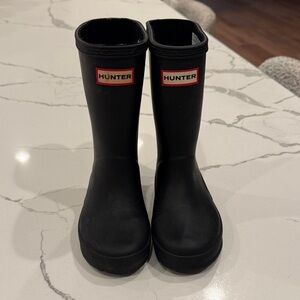 Hunter Kids Classic Black Rain Boots 10c